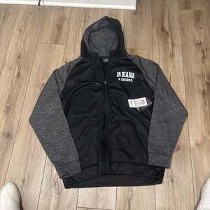Men's Indiana Hoosiers Blackout Colosseum Full Zip Hoodie NWT Retail $75